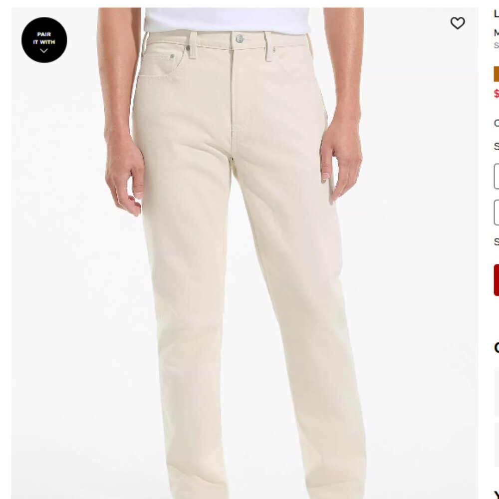 Land's End Men's Traditional Fit Stretch Jeans - White